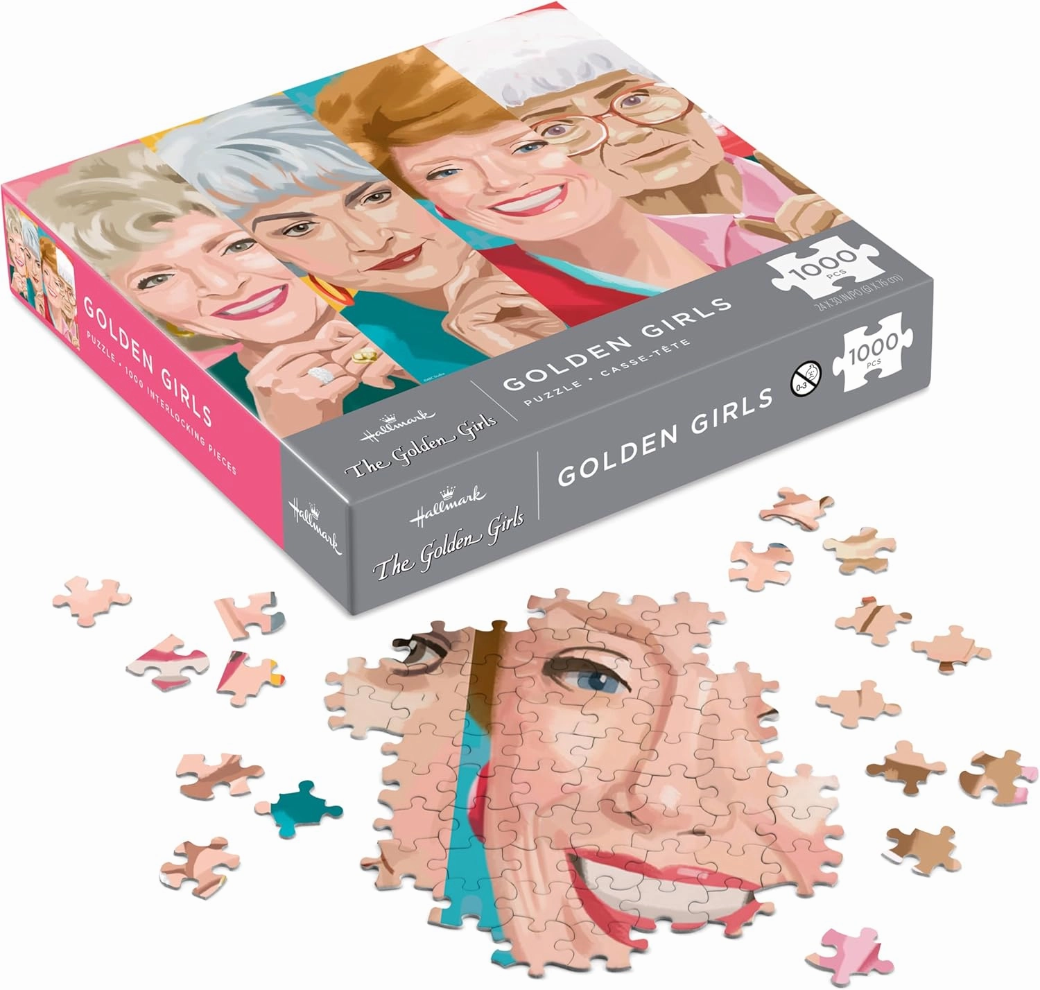 Hallmark The Golden Girls 1000-Piece Jigsaw Puzzle (Rose, Dorothy, Blanche, Sophia), Gift for Friend, Mom, Sister