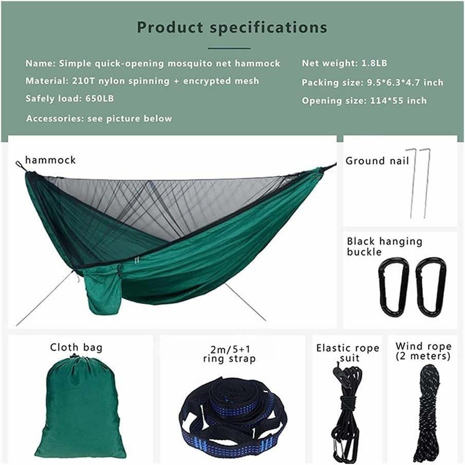 Hammock Camping Hammock with Mosquito Net and Rain Fly Tarp,Portable Parachute Tree Hammock Nylon Swing Hammocks Sun Shelter Rain Fly Swing