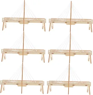 HANABASS 6 Sets Fun Experiment for Hands Creative Building Activity Unique Wooden Architecture Model
