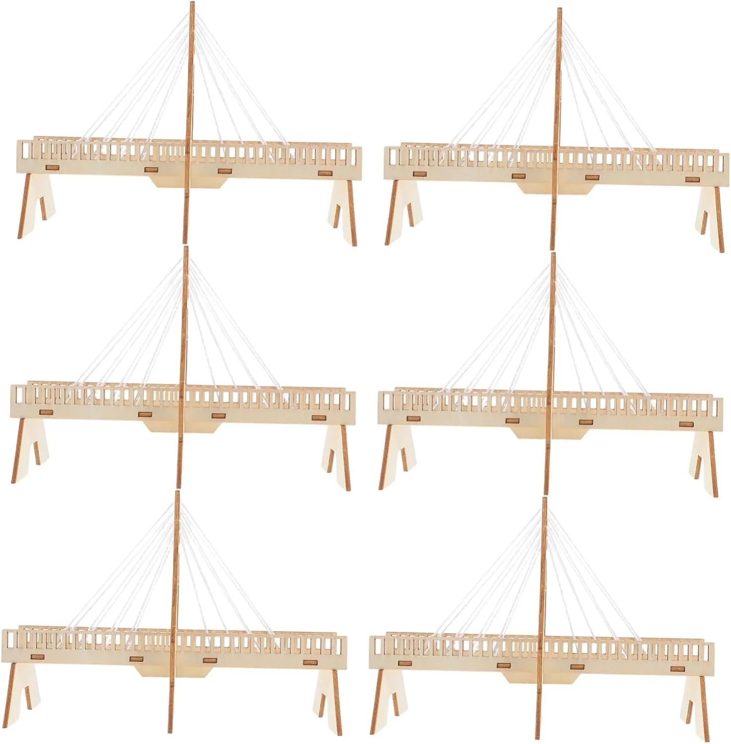 HANABASS 6 Sets Fun Experiment for Hands Creative Building Activity Unique Wooden Architecture Model