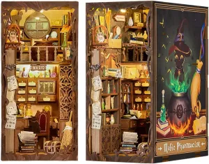 Hands Craft DIY Miniature Kit Book Nook - Magic Pharmacist | Enchanting Potion Shop | Imaginative Design, Vintage Charm | Unique Bookshelf Decor | Gift for Fantasy & Book Lovers