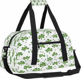Happy St Patrick's Day Kids Overnighter Duffel Bags for Boys, Carry-On Size Sports Gym Bag with Front Zipper Pocket for School Practice or Overnight Travel Weekender Sleepover Tote Bag