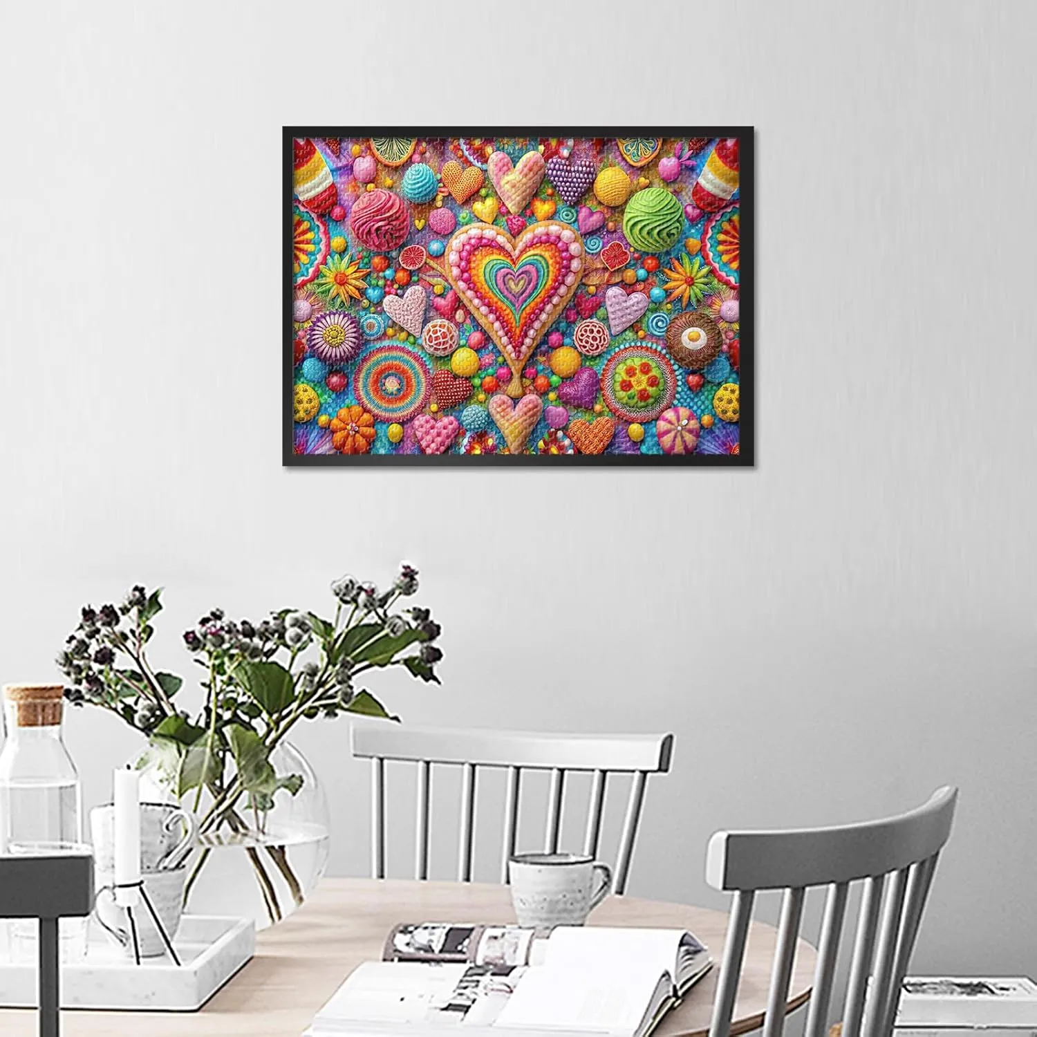 Heart Pattern 1000 Pieces Jigsaw Puzzles - Valentine's Day Theme Puzzles for Adults 1000 Pieces Artwork, Complex Design for Adult Puzzle Enthusiasts Artwork Puzzle (27.5"x19.7")