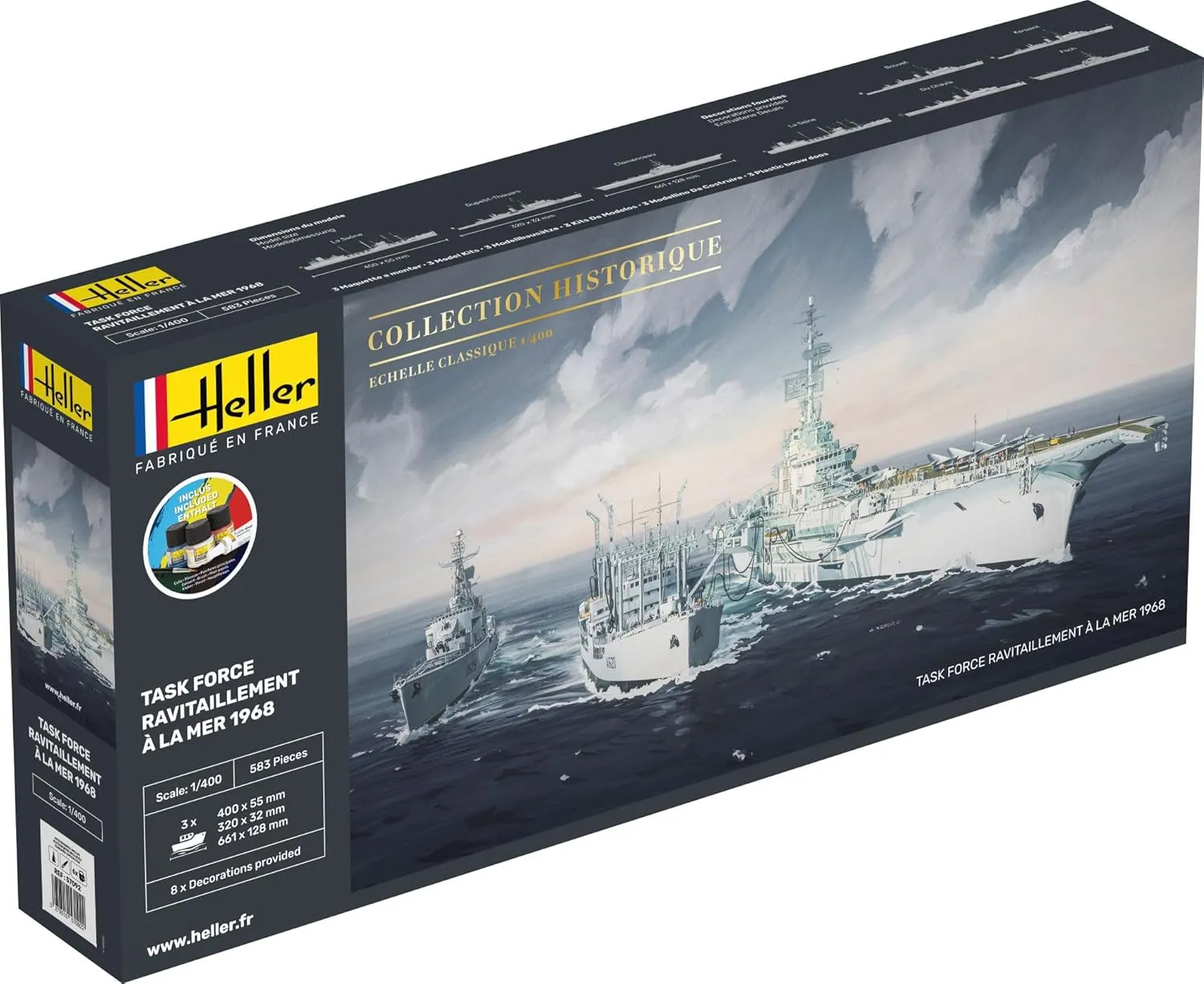 Heller - 1/400 Starter Kit Task Force Ravitaillement A La Mer 1968hel57092