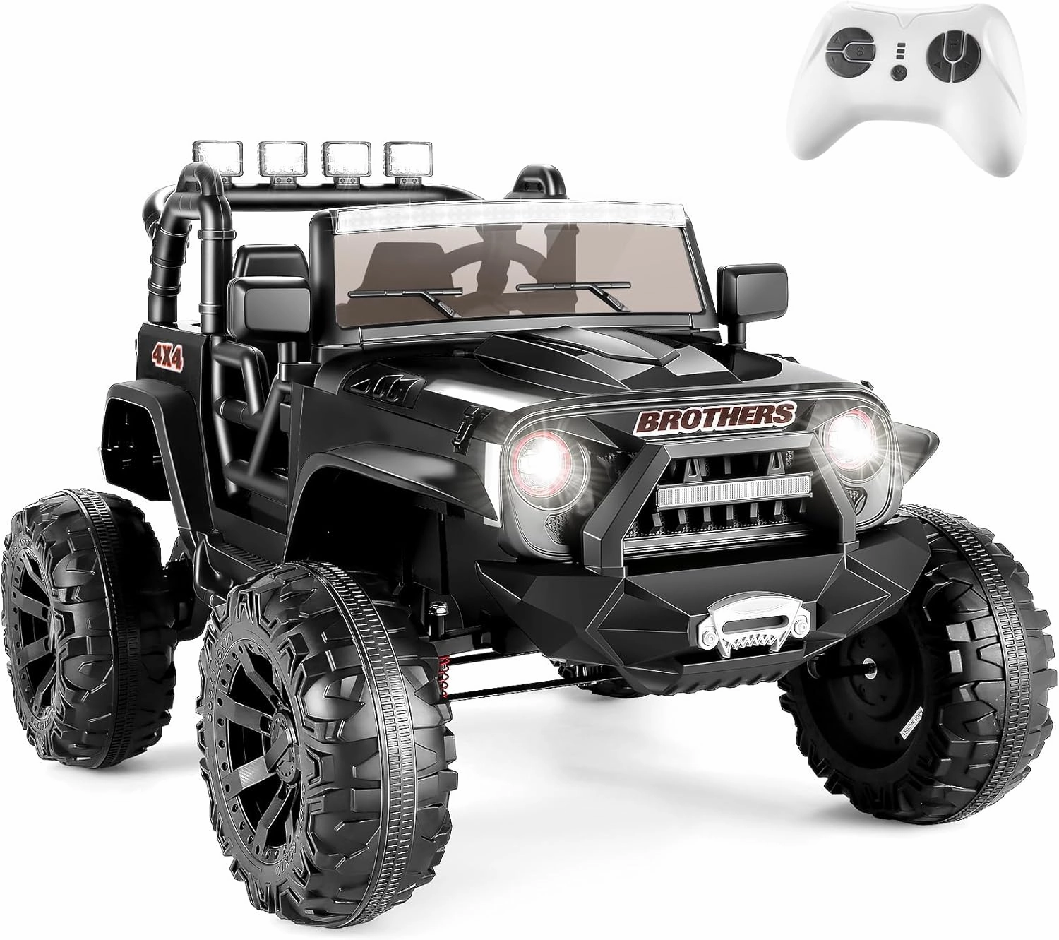 Hikole 24V Power Wheels with Remote Control Ride On Car Toys for Big Kids 2 Seater, 24 Volt Ride on Toy Car for Girls Boys, 9AH Battery, 3 Speeds, Bluetooth, LED Lights, Suspension, Black