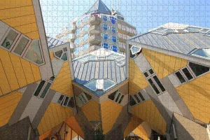 Holland Cube House Rotterdam Jigsaw Puzzle for Adults 1000 Piece Wooden Travel Gift Souvenir