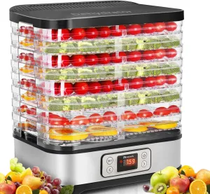 Homdox Food Dehydrator Machine, 8 BPA-Free Trays Food Dryer, 72H Timer and Temperature Control, 400W Dehydrator for Food and Jerky, Fruit, Herbs, Meat, Dog Treats, Fruit Roll Sheet Included