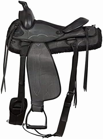 HUMAYL Saddlery Western Barrel Racing Horse Saddle Handmade Synthetic Cordura Lightweight Barrel Racing Saddle Trail Tack Classic Equestrian Horse Saddle Tack Size 10" to 18" inches Seat SB88