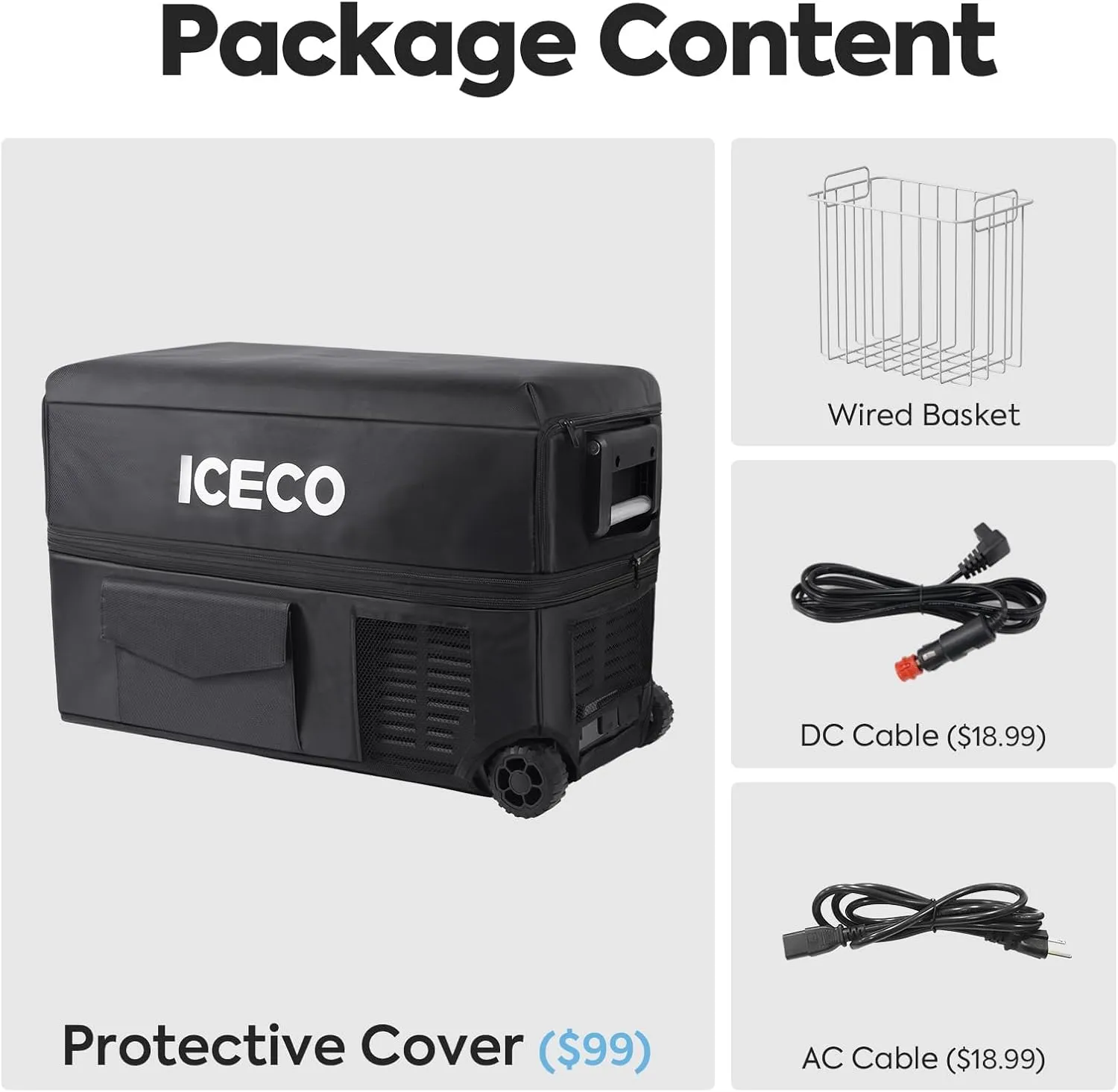 ICECO JP30 Pro 12 Volt Refrigerator, Portable Fridge Freezer Powered by SECOP Compressor, 31 Quart Car Fridge 12/24V DC 110~240 Volt AC, -4℉-68℉, Refrigerator for Car, Camping and Home Use