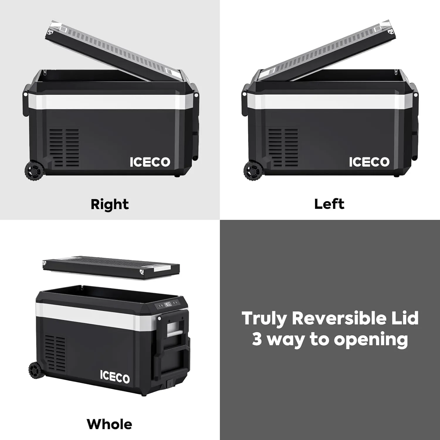 ICECO JP30 Pro 12 Volt Refrigerator, Portable Fridge Freezer Powered by SECOP Compressor, 31 Quart Car Fridge 12/24V DC 110~240 Volt AC, -4℉-68℉, Refrigerator for Car, Camping and Home Use