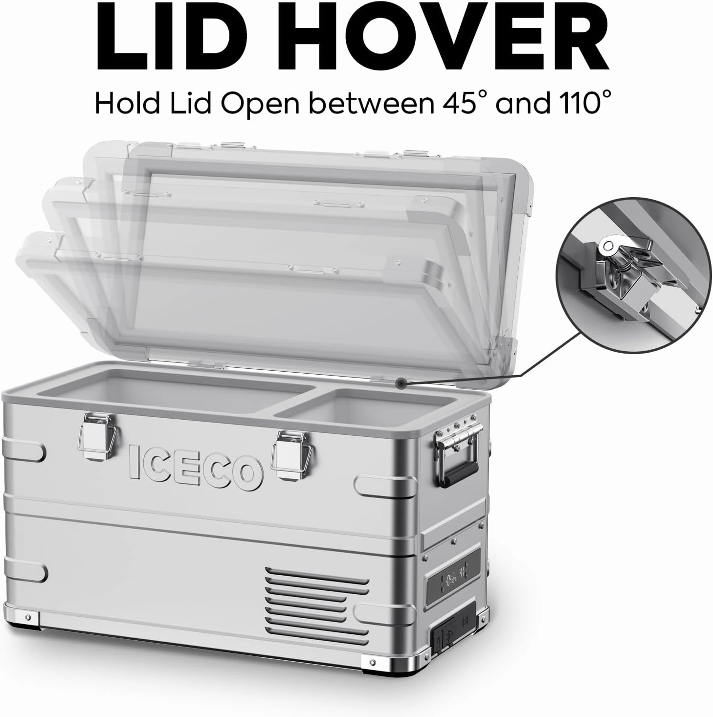 ICECO APL35 12 Volt Car Refrigerator, 37 Quart (30 Liter) Light Duty Aluminum 12v Portable Fridge Freezer, SECOP Nano Compressor, -4℉~68℉, 12/24V DC, 100-240V AC for Outdoor, Camping, RV, Truck, Boat