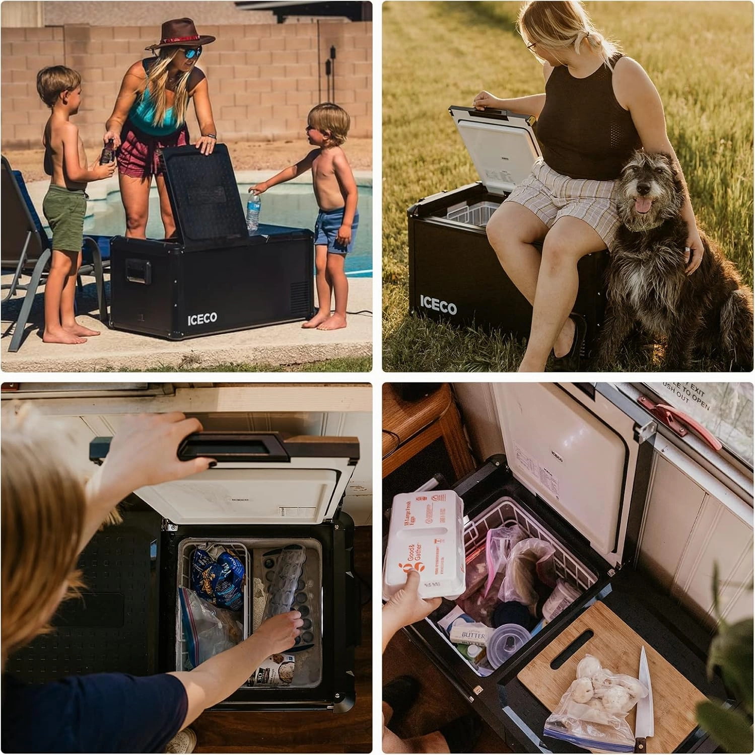 ICECO VL75 ProD Portable Refrigerator, Multi-directional Lid, Dual USB & DC 12/24V, AC 110-240V, 75L Dual Zone Steel Compact Refrigerator Powered by SECOP, 0℉ to 50℉, Home & Car Use [Upgrade]