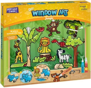 Imagimake Window Art Jungle Suncatcher Kit | Kids Crafts Supplies | Girls Toys Age 6-8 | Arts and Crafts for Kids Ages 8-12 | Creative Fun Craft Kit | Gifts for 5 Year Old Boys & Girls