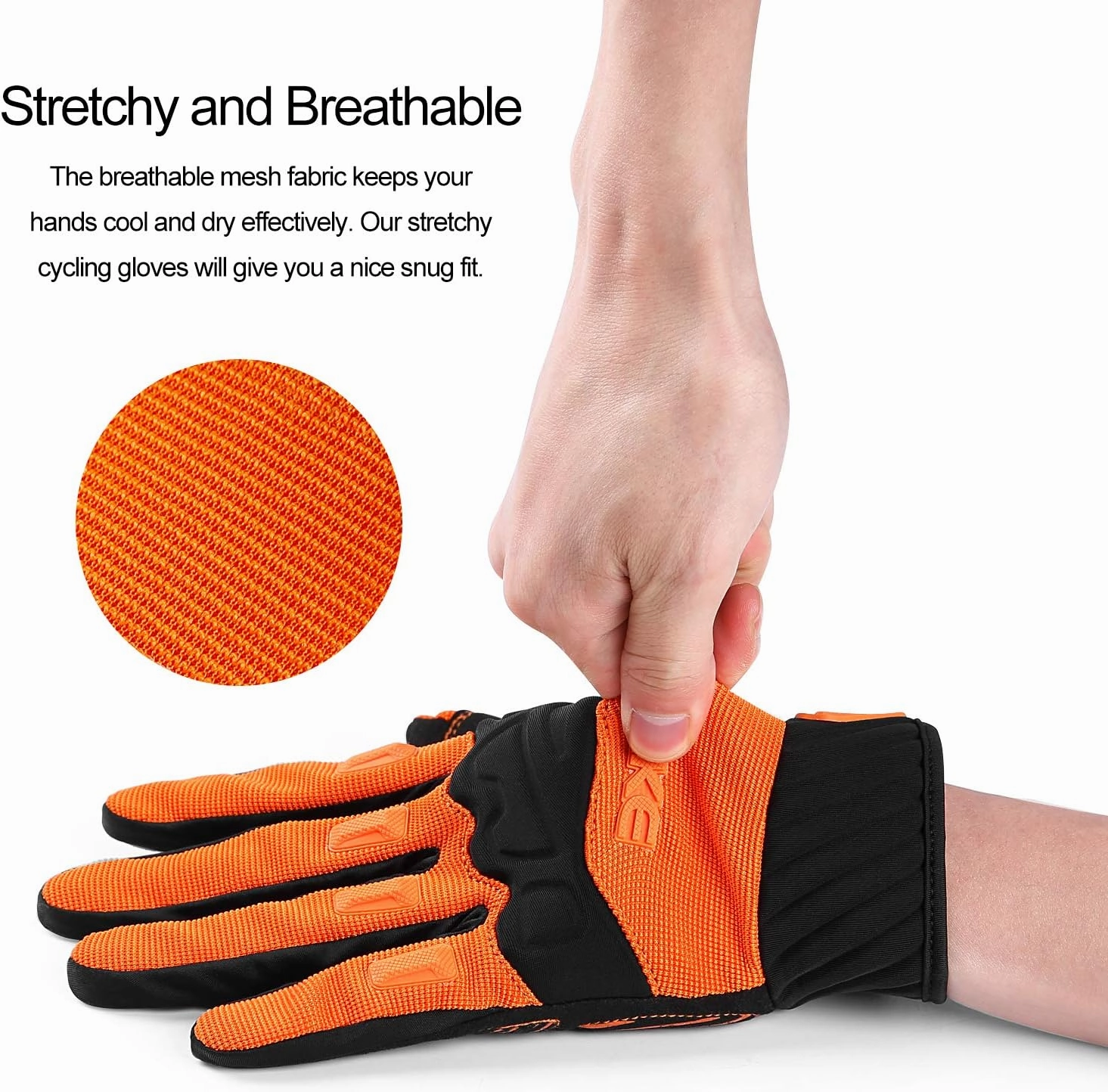 INBIKE Mountain Bike Gloves for Men Knuckle Guard Padded Men's Cycling Gloves Breathable for MTB Motocross Racing Dirtbike