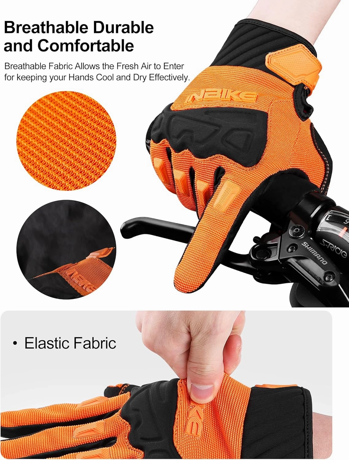 INBIKE Mountain Bike Gloves for Men Knuckle Guard Padded Men's Cycling Gloves Breathable for MTB Motocross Racing Dirtbike