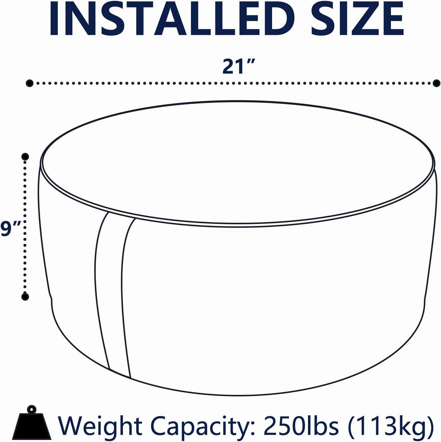 Indoor/Outdoor Inflatable Ottoman D21 x H9 inch, Round Footstool Inflatable Foot Rest Ottomans with Handle, Portable Ottoman Pouf for Patio, Garden, Camping, Home,Acapa Opal Geometric