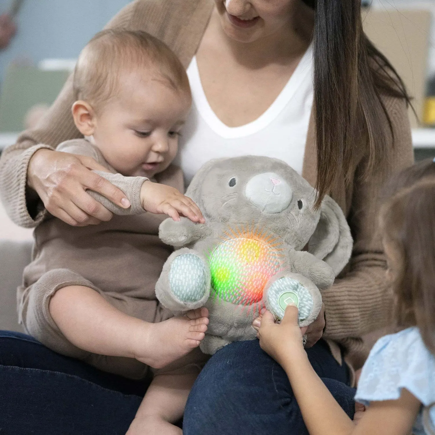 Ingenuity Grey Heart To Hugs™ Sylvi™ Bunny Teddy With Heart Sound And Light