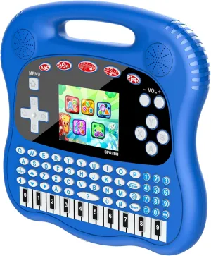 Interactive Early Learning Tablet - Educational Toys for Ages 2  - Abc's, Words, Shapes, Numbers, Games, Music - Encourages Independent Play - Electronic Toys Gifts (Blue)