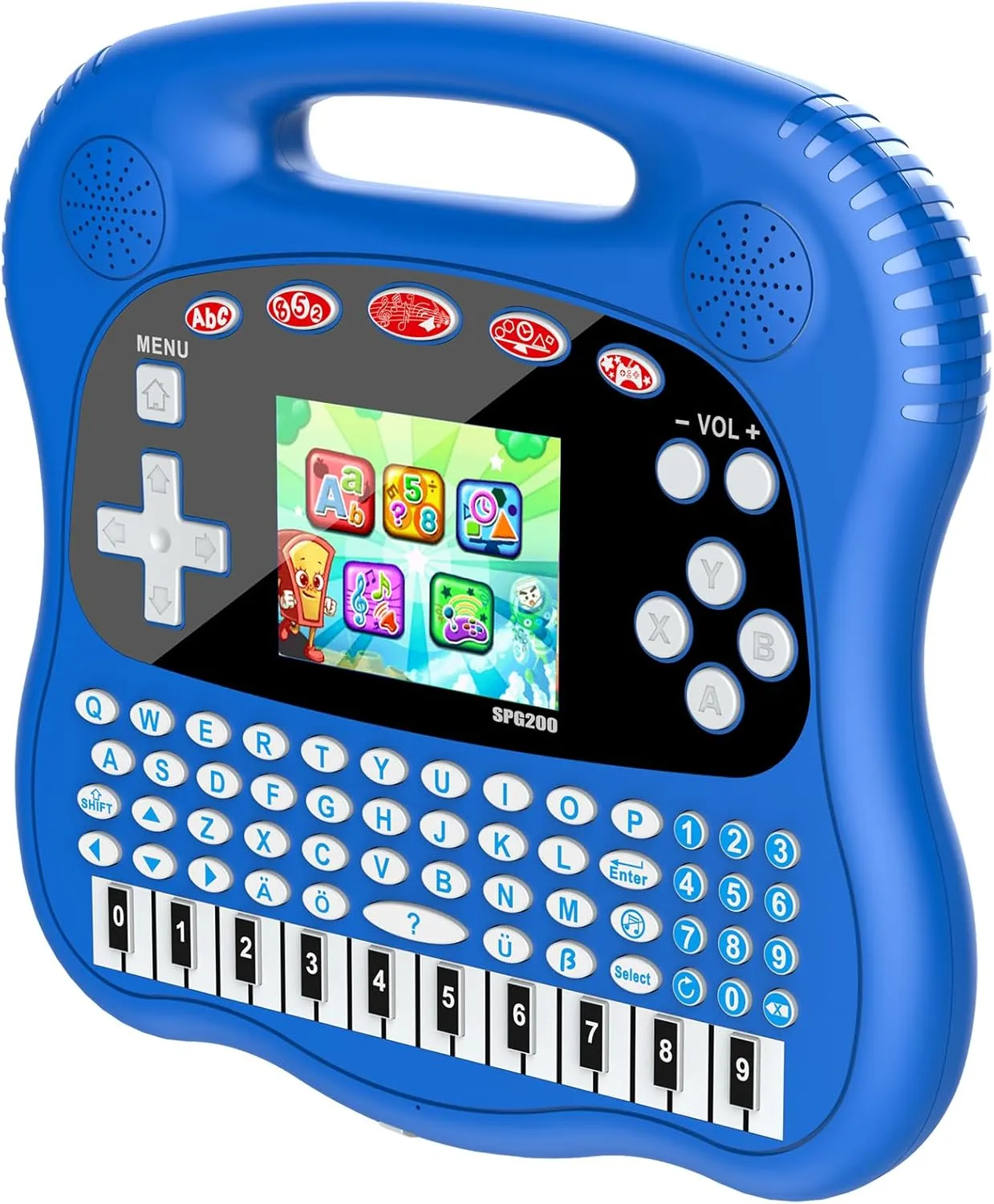 Interactive Early Learning Tablet - Educational Toys for Ages 2  - Abc's, Words, Shapes, Numbers, Games, Music - Encourages Independent Play - Electronic Toys Gifts (Blue)