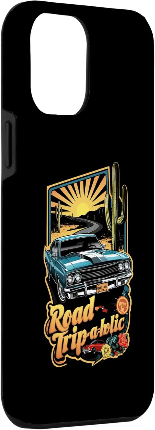iPhone 15 Pro Max Road Trip Desert Highway Cactus Vintage Vibes Car Enthusiast Case