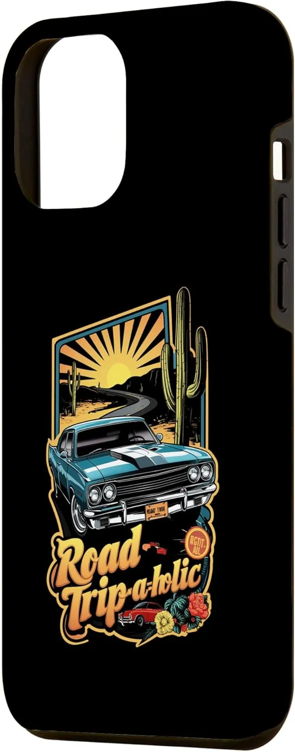iPhone 15 Pro Max Road Trip Desert Highway Cactus Vintage Vibes Car Enthusiast Case