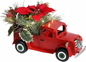 Iron Red Truck Car Model Decoration Ornament for Home Table and Shelf for and Girls Rooms and Landscapes Festival for Family and Friends