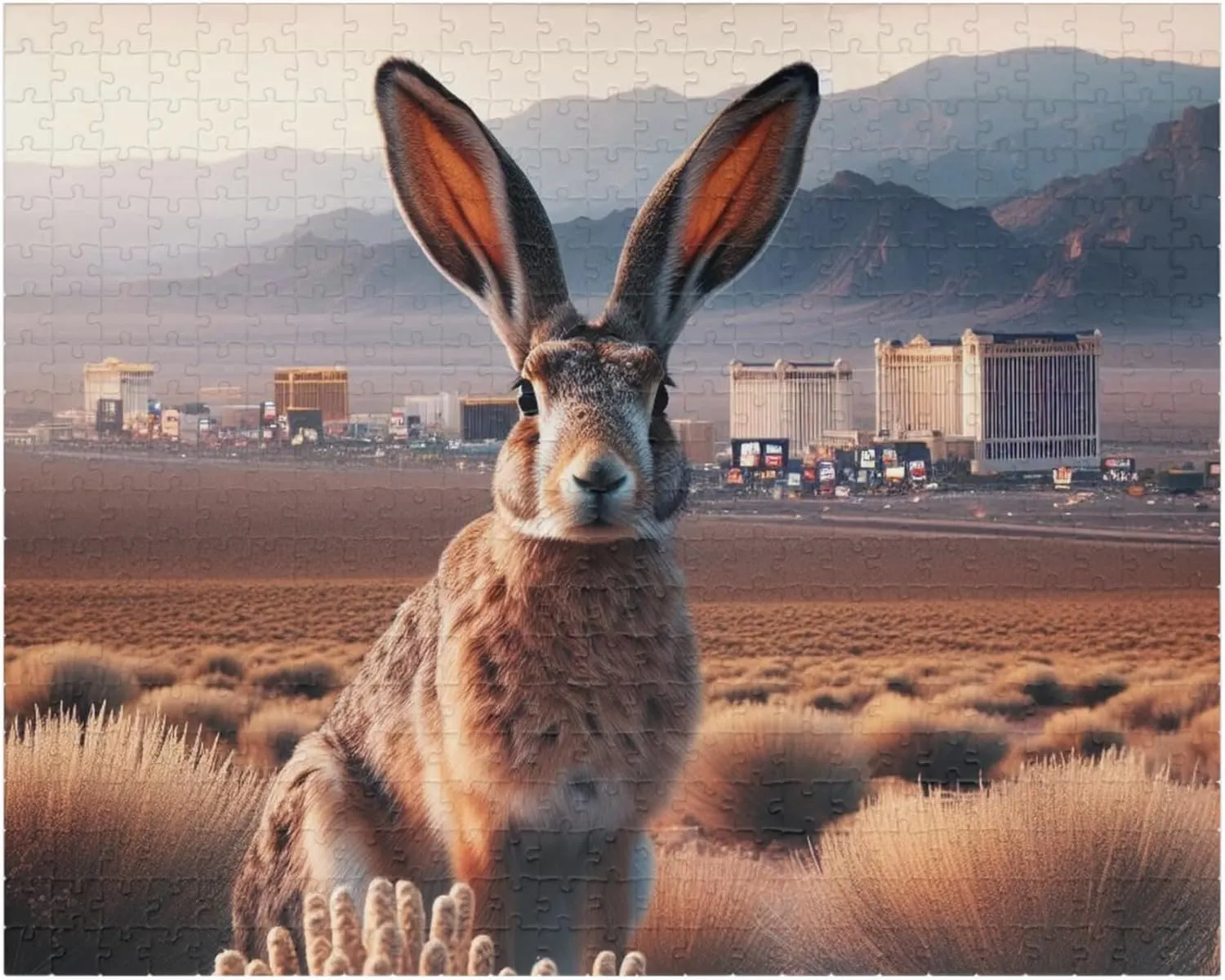 Jackrabbit – Nevada – Premium 520 Piece Jigsaw Puzzle – Vast Deserts and Gambling Hubs – Made in USA