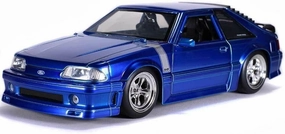 Jada Toys Bigtime Muscle 1:24 1989 Ford Mustang GT Die-cast Car Blue, Toys for Kids and Adults