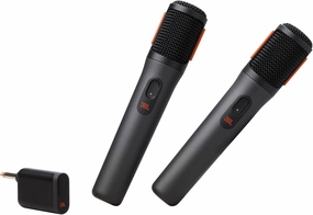 JBL PartyBox Wireless Mic - 2X Digital Wireless Microphones, Rechargeable Battery (20hrs - 700mAh), Clear Voice, Crisp Sound, Stable 2.4GHz Connection, Compatible with All PartyBox Speakers (Black)