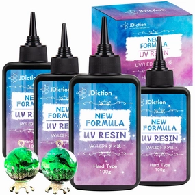 JDiction 400g UV Resin, New Formula Crystal Clear UV Resin Solar Cure Sunlight Activated Hard UV Resin Kit for Jewelry Making, Casting and Coating DIY Crafts