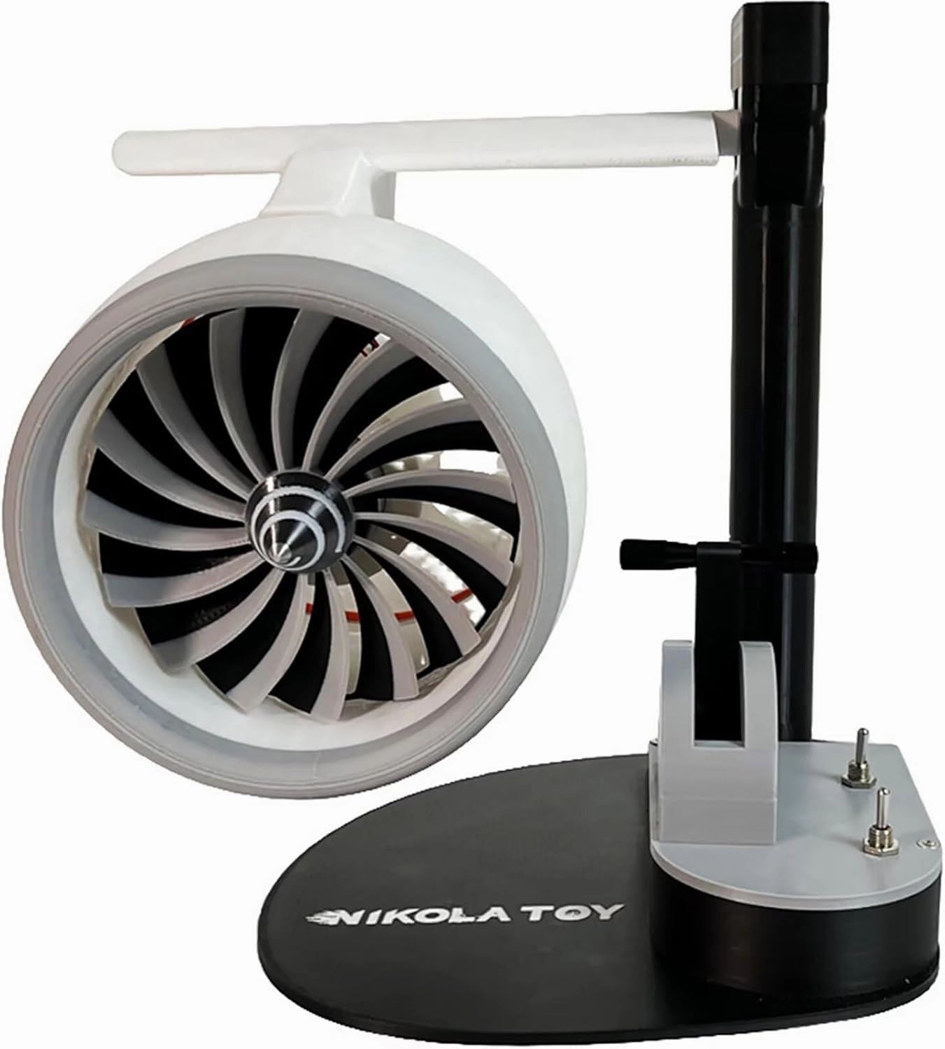 Jet Engine Fan Aircraft Turbofan Turbojet Model Kit, 3D Printing Turbojet Desktop Fan, Engine Creative Fan, Aerospace Mechanical Science Model, Speed Push Rod Equipped with Humidifying Spray(Blue)