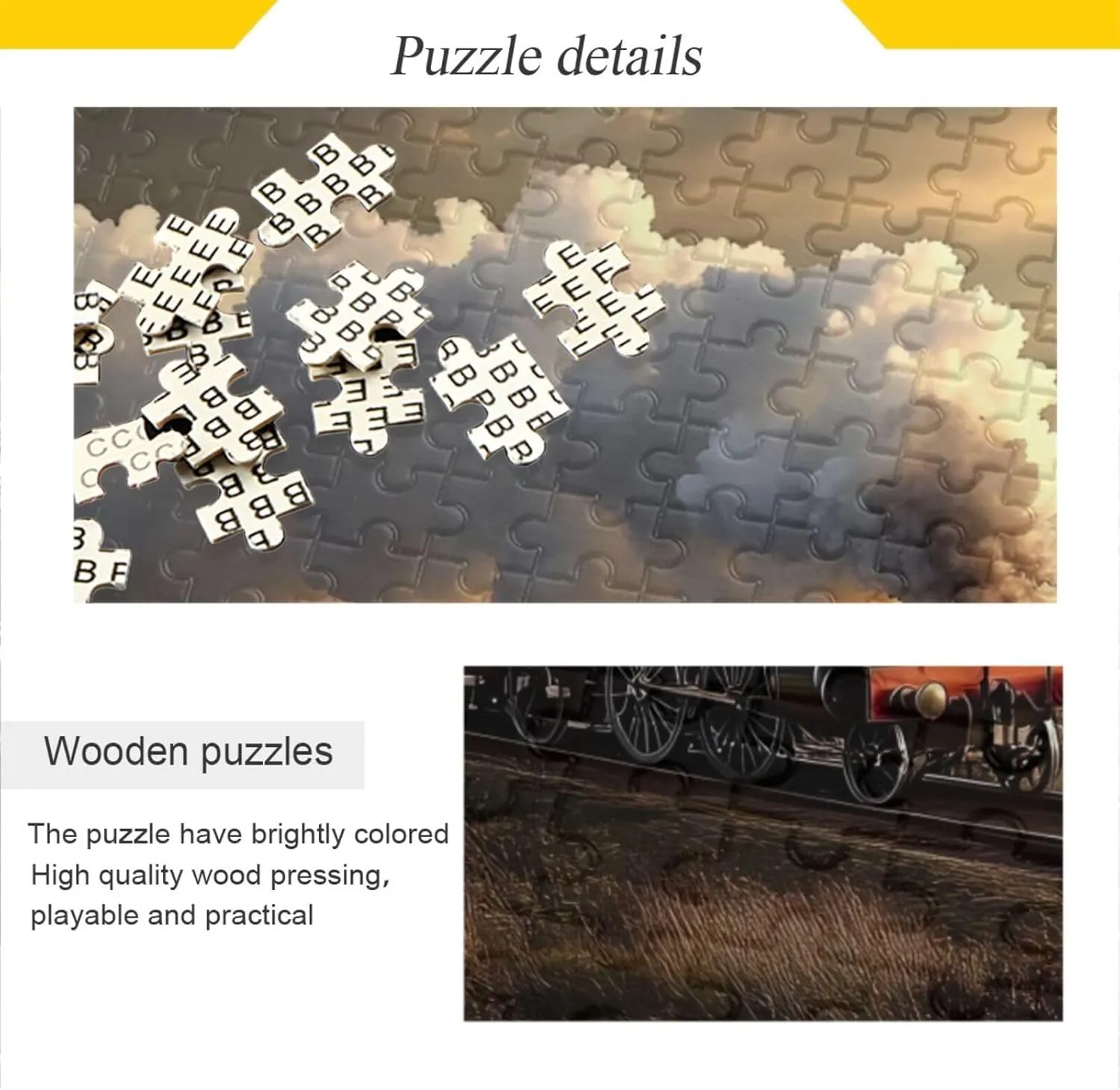 Jigsaw Puzzle for Adults 1000 Pieces, Steam Train Sunset Challenging Puzzle for Party Entertainment, Family Games