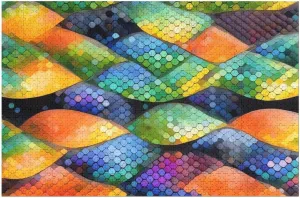 Jigsaw Puzzle for Adults Rainbow Fish Scale Wooden Puzzle Challenging Puzzles Funny Family Puzzle Collage Puzzles 1000 Piece Puzzle Game for Puzzle Lovers 30.7" X 20.8"