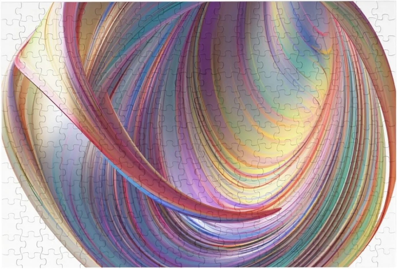 Jigsaw Puzzle Personalized 300 Pieces Puzzles with Storage Bag Flowing Rainbow Lines Photos Puzzles Wooden Home Decor Wall Art Custom Picture Puzzle Gift for Wedding Birthday Couple Lovers 10.2"x15"