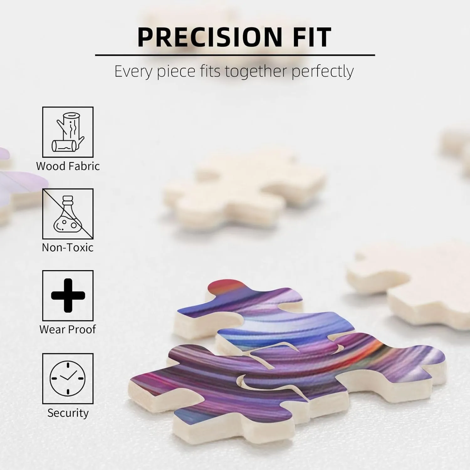 Jigsaw Puzzle Personalized 300 Pieces Puzzles with Storage Bag Flowing Rainbow Lines Photos Puzzles Wooden Home Decor Wall Art Custom Picture Puzzle Gift for Wedding Birthday Couple Lovers 10.2"x15"