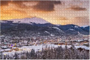Jigsaw Puzzle Puzzle for Adult 1000 Piece Breckenridge Colorado Ski Resort Town Skyline - Relieving Games for Everyone-Jigsaw Puzzle As Funny Home Decor, Challenging Puzzles for Adults and Family