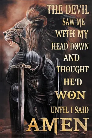 Jigsaw Puzzles 1000 Pieces For Adult Children Jesus The Devil Saw Me With My Head Down And Thought He'D Won Until I Said Amen Christian Warrior Intellectual Decompressing Game Puzzle Collectibles Toys
