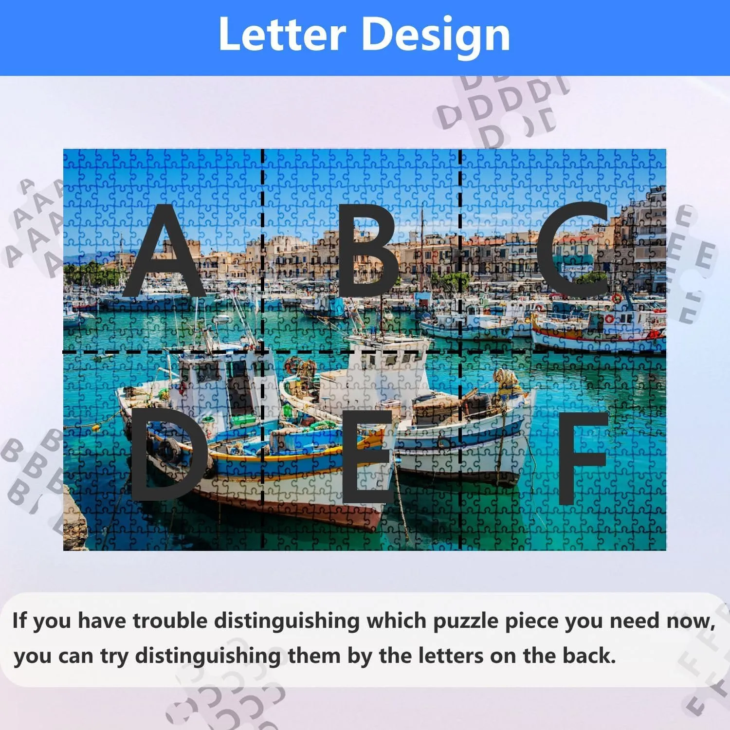 Jigsaw Puzzles 1000 Pieces for Adult Fishing Boats Heraklion Harbor Crete Greece Puzzle Game for Family Wooden Puzzle Toy Educational Games Puzzles for Home Decor