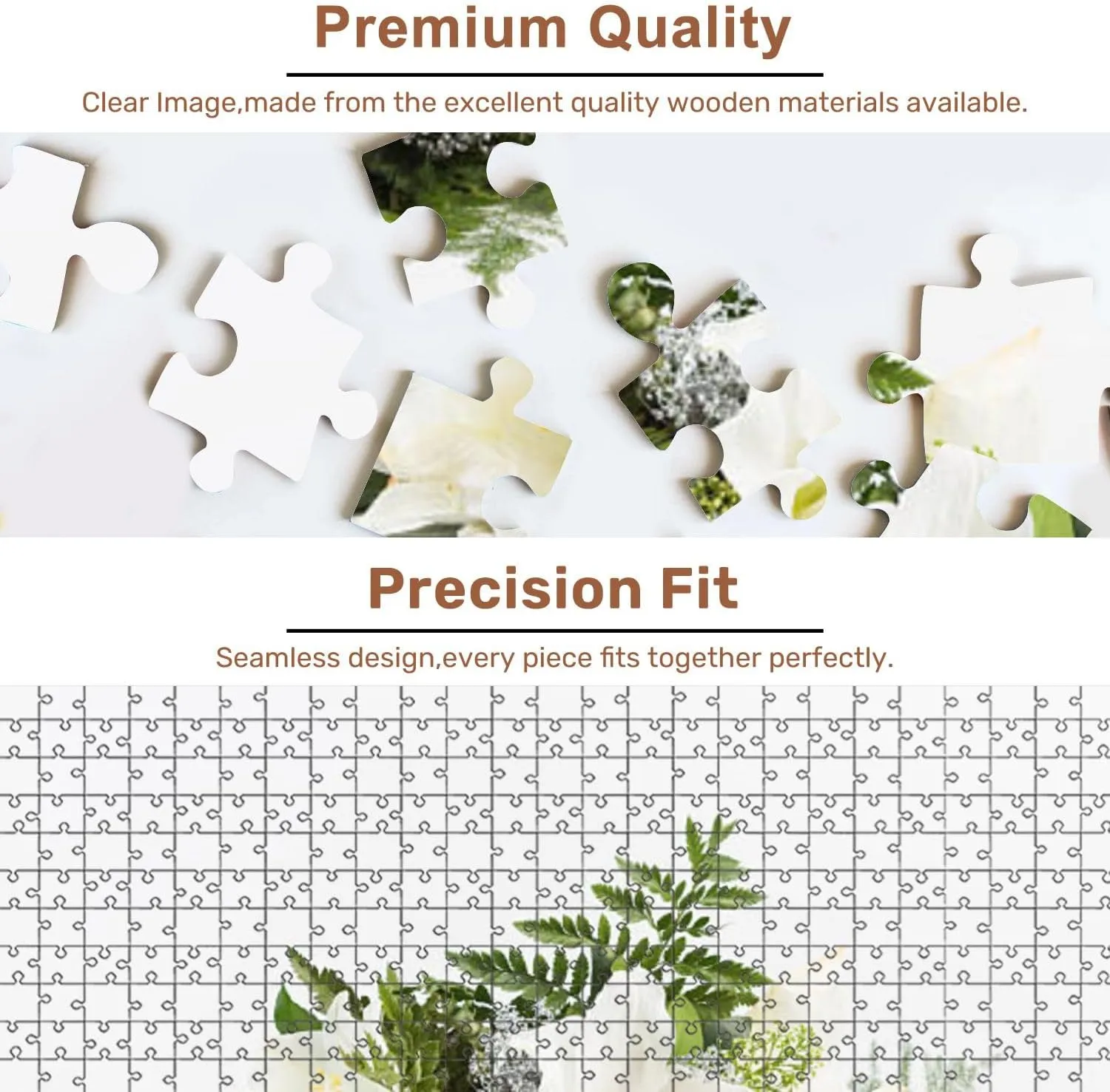 Jigsaw Puzzles 500 Pieces for Adult Bouquet Composition White Amaryllis Puzzle Game for Family Wooden Puzzle Toy Educational Games Puzzles for Home Decor