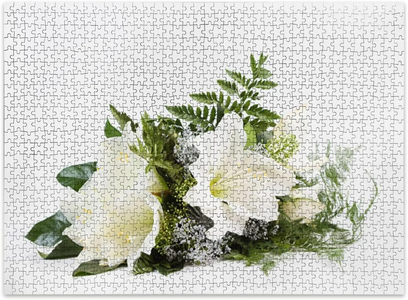 Jigsaw Puzzles 500 Pieces for Adult Bouquet Composition White Amaryllis Puzzle Game for Family Wooden Puzzle Toy Educational Games Puzzles for Home Decor