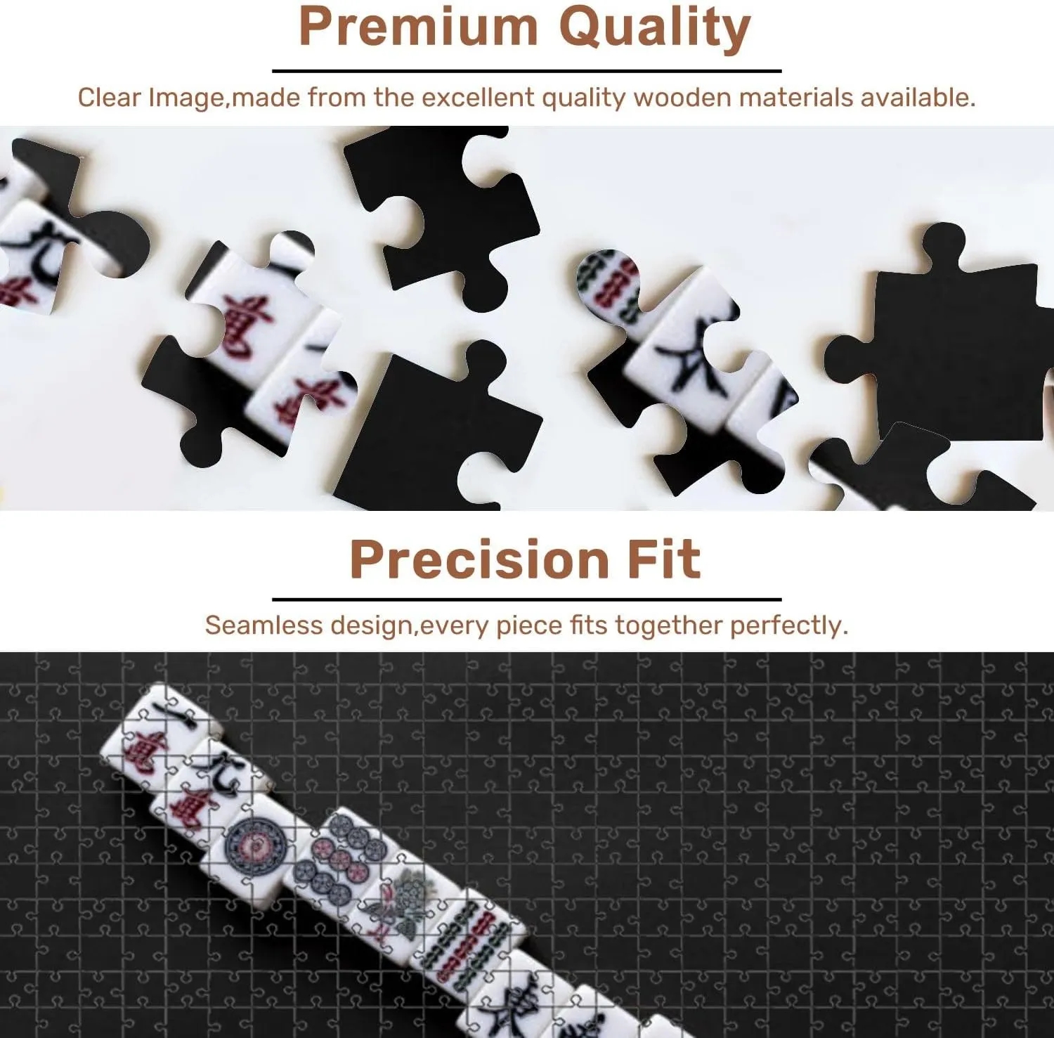 Jigsaw Puzzles 500 Pieces for Adult Mahjong Puzzle Game for Family Wooden Puzzle Toy Educational Games Puzzles for Home Decor