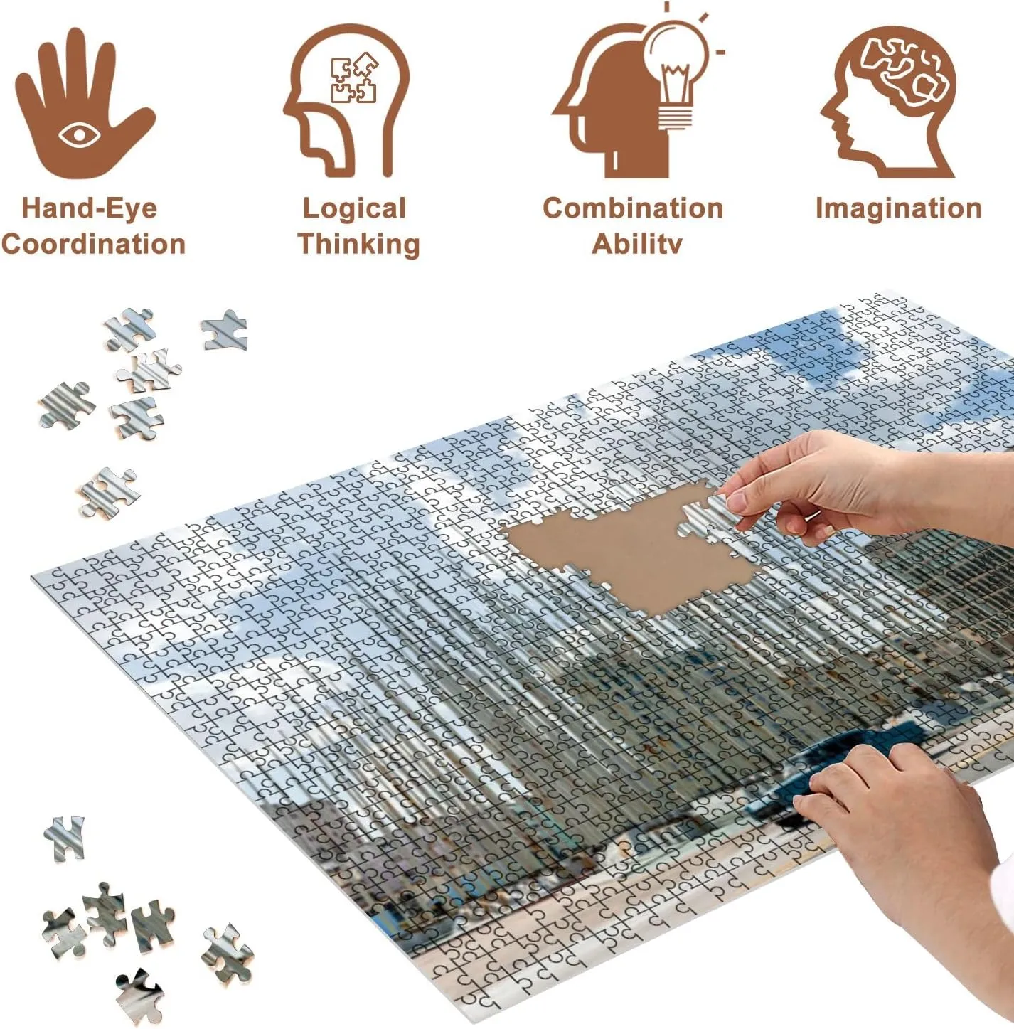 Jigsaw Puzzles 500 Pieces for Adult Monte de las Banderas Square Havana Embassy United States America Puzzle Game for Family Wooden Puzzle Toy Educational Games Puzzles for Home Decor