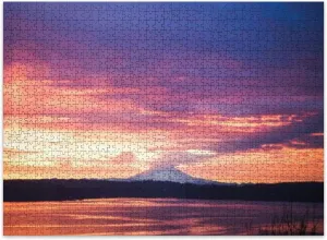 Jigsaw Puzzles 500 Pieces for Adult Mount Rainier Puget Sound State Puzzle Game for Family Wooden Puzzle Toy Educational Games Puzzles for Home Decor