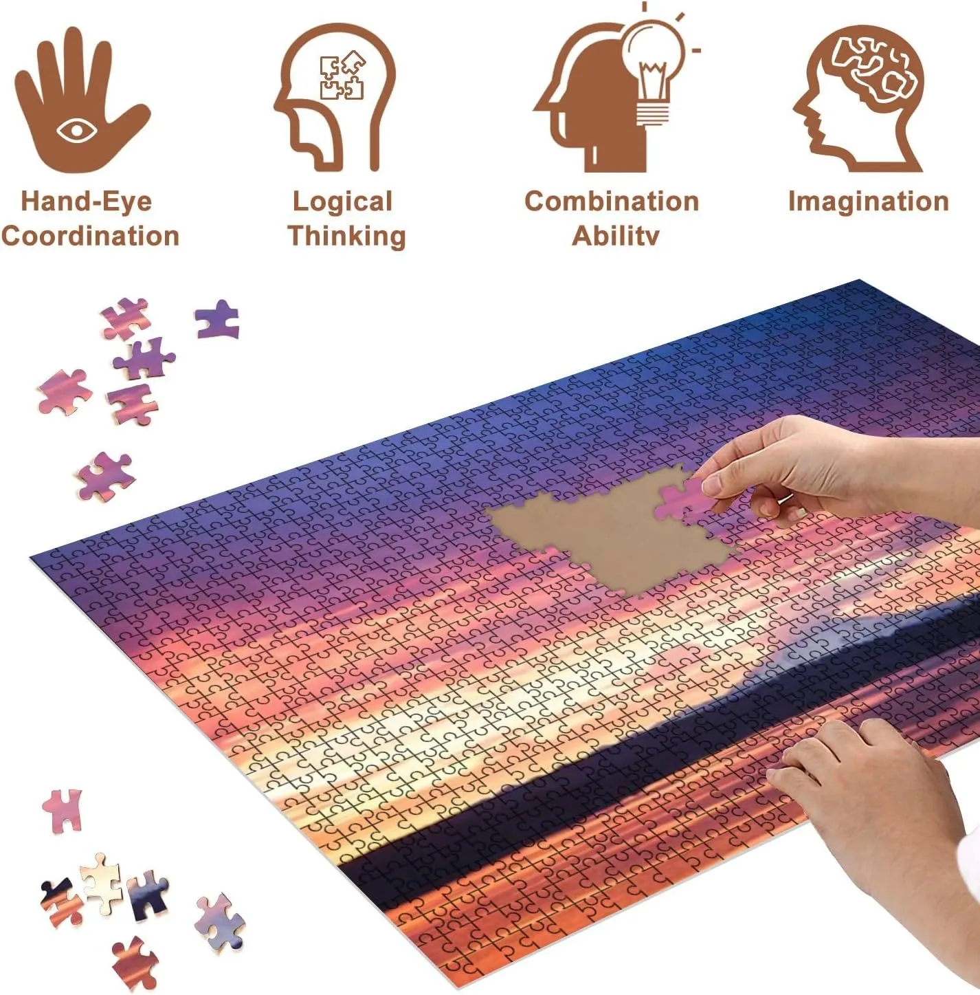 Jigsaw Puzzles 500 Pieces for Adult Mount Rainier Puget Sound State Puzzle Game for Family Wooden Puzzle Toy Educational Games Puzzles for Home Decor