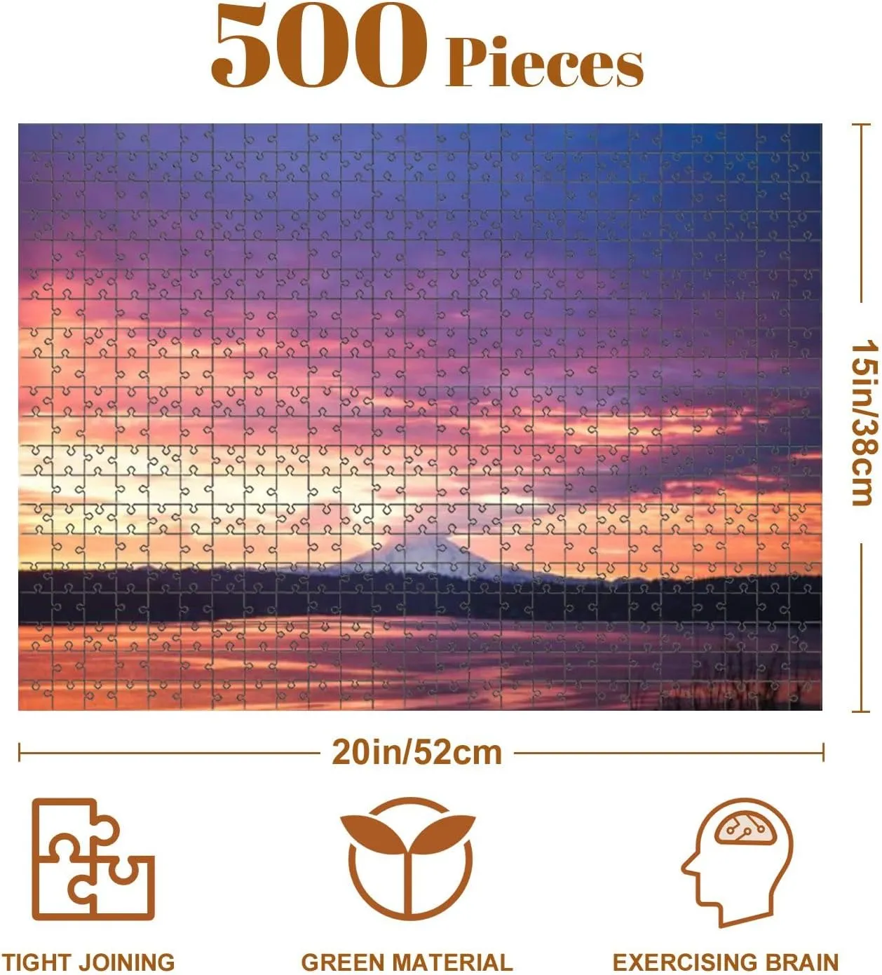 Jigsaw Puzzles 500 Pieces for Adult Mount Rainier Puget Sound State Puzzle Game for Family Wooden Puzzle Toy Educational Games Puzzles for Home Decor