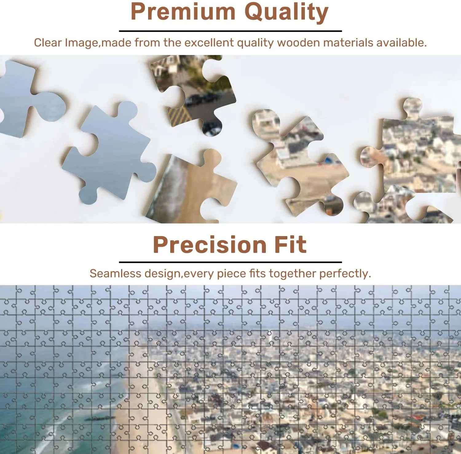 Jigsaw Puzzles 500 Pieces for Adult New Jersey Coast line Shore Puzzle Game for Family Wooden Puzzle Toy Educational Games Puzzles for Home Decor