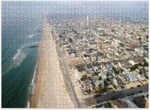 Jigsaw Puzzles 500 Pieces for Adult New Jersey Coast line Shore Puzzle Game for Family Wooden Puzzle Toy Educational Games Puzzles for Home Decor
