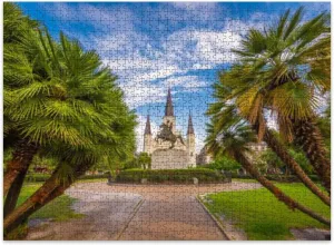 Jigsaw Puzzles 500 Pieces for Adult New Orleans Jackson Square Puzzle Game for Family Wooden Puzzle Toy Educational Games Puzzles for Home Decor