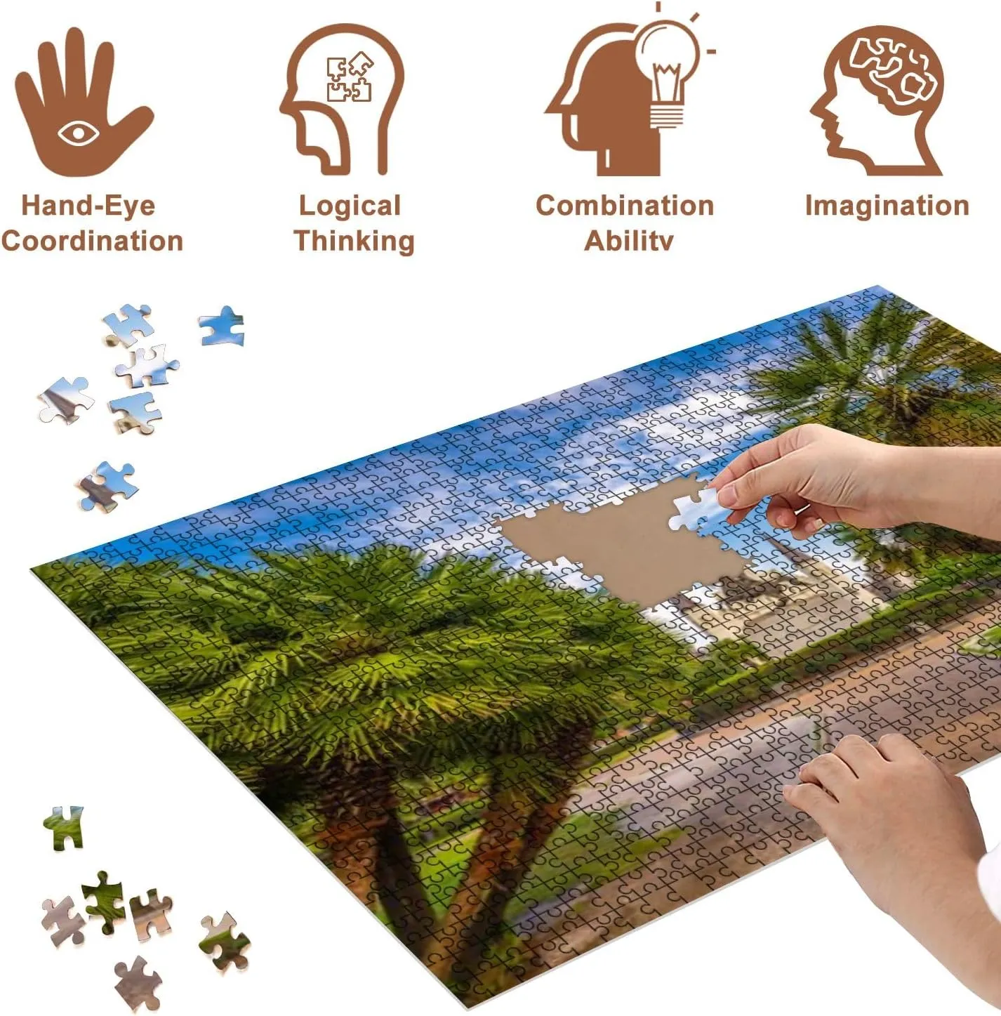 Jigsaw Puzzles 500 Pieces for Adult New Orleans Jackson Square Puzzle Game for Family Wooden Puzzle Toy Educational Games Puzzles for Home Decor