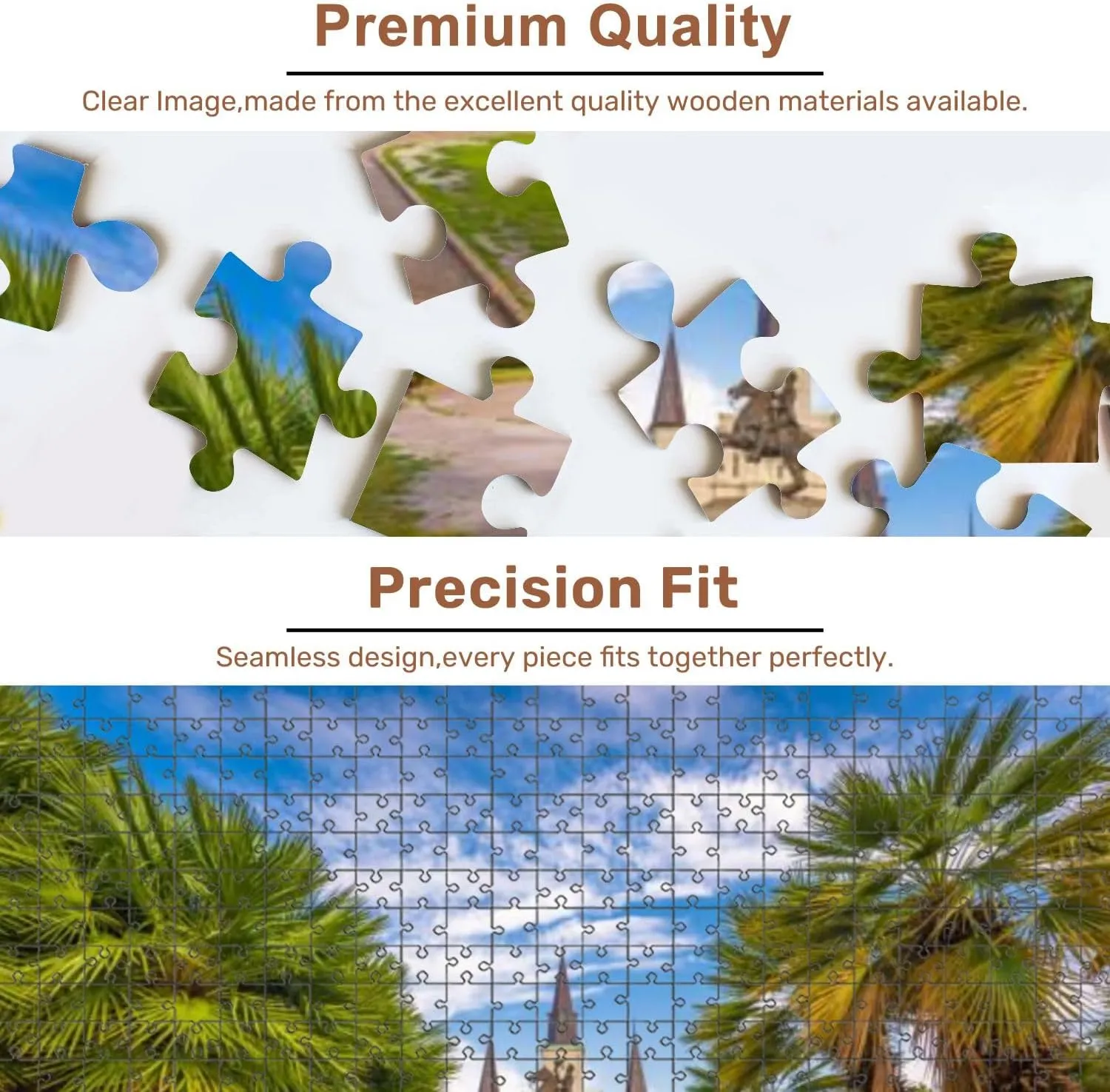 Jigsaw Puzzles 500 Pieces for Adult New Orleans Jackson Square Puzzle Game for Family Wooden Puzzle Toy Educational Games Puzzles for Home Decor